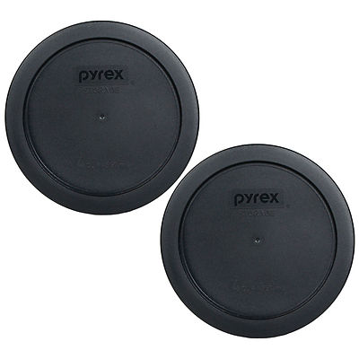 Pyrex 7201-PC 6'' Black Plastic Storage Cover Lid 2 Pack New for 4 Cup Glass Bowl