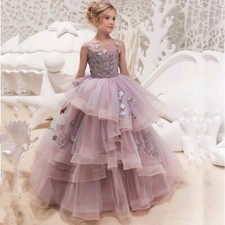 New lace dress for girls' evening dress runway show performing princess dress
