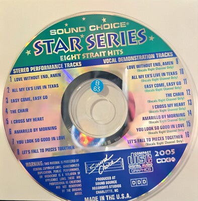 SC2005 EIGHT GEORGE STRAIT  HITS      Lot VA SOUND CHOICE KARAOKE CDG