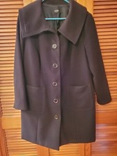 Womens Merona Black Faux Wool Pea Coat Xxl