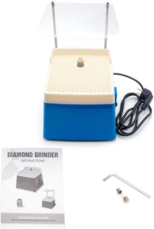 Mini Automatic Water Stained Glass Grinder DIY Desktop Glass Corner Grinder 220V