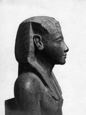 Egyptian Pharaoh of the 18th dynasty Life-size granite sculptur OLD PHOTO