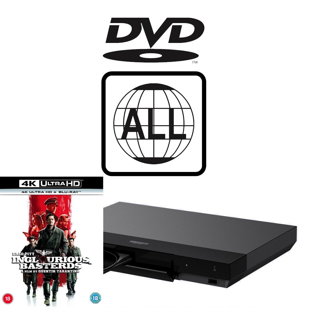 Sony Blu-ray Player UBP-X700 MultiRegion for DVD inc Inglorious Basterds 4K UHD