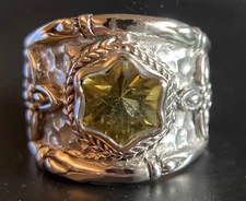 Sarda,Bali Handmade,Natural Lemon Quartz & Sterling, Various Sizes, Bamboo Motif