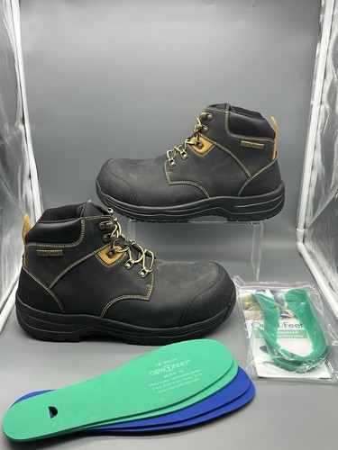 Orthofeet 681 Men's Size 12 4E Extra Wide Granite Composite Toe Work Boots Black - 第 1/21 張圖片
