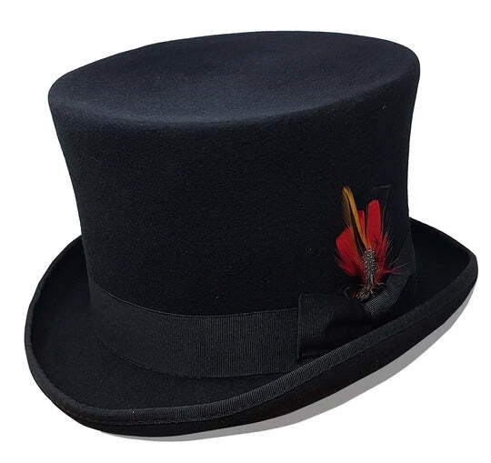 Mad Hatter Gentlemen 6.5" Tall Men's Steampunk Wool Top Hat - Image 3 of 4