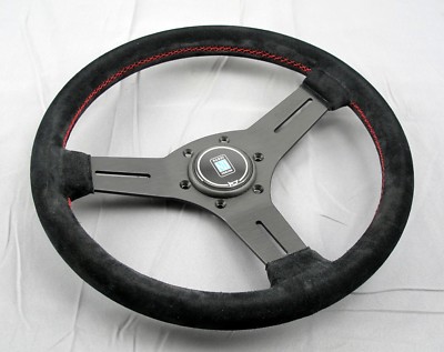 Nardi Competition Steering Wheel 330mm Black Suede with Red