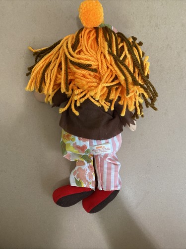 Vintage Tuch Clownpuppe KAMAR CO Bobbie raues Haar, geknopfrote Nase 12 - Bild 6 von 7