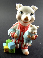 Collectable Figurine Cute Pig Pig Dad Holding Baby Pig 1994 C8 