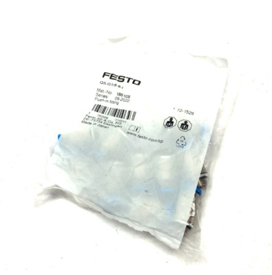 Festo QS-G1/8-8-I Push-In Fitting Male Thread 8mm OD Tube 186109 PKG OF 10