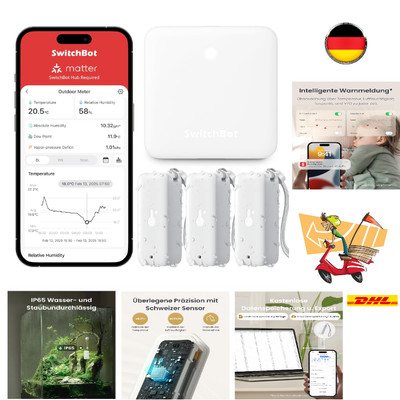 SwitchBot Hygrometer Thermometer 3er-Pack | Klimaüberwachung App