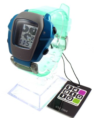 CITIZEN INDEPENDENT Digital Watch CTZ-7004 Aqua Green Blue Quirky Retro 90s 