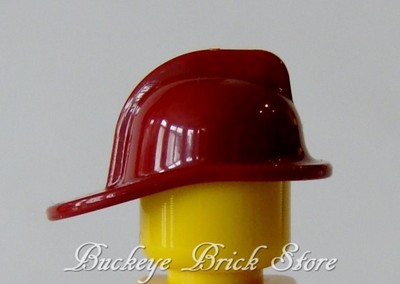 NEW Lego City Minifig Dark RED FIREFIGHTER HELMET Fireman Minifigure
