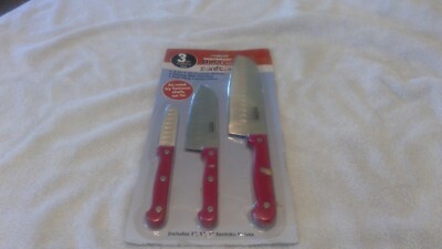 Santoku Master Chef Dura Cut 3-Piece Cutlery Set Sealed Paring Utility Chef s