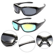 2 PAIRS Padded Foam Safety Wind Resistant Sunglasses Motorcycle Riding Glasses