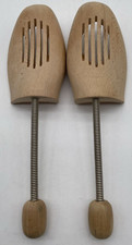 VTG Wooden  Metal Spring Shoe Forms Trees Men's Medium Made In Western Germany