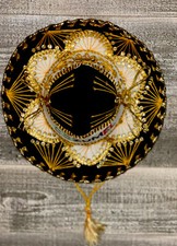 Vintage Mexican Sombrero Pigalle XXXXX Velvet Charro Hat Mariachi Cowboy Mexico