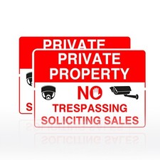 2 Pack Private Property Sign No Trespassing Sign Rust Free Aluminum Sign 8X12