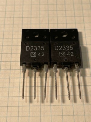 Lot of 2 - 2SD2335 D2335 NPN Power Transistors TO-3PF Built-in Damper Diode