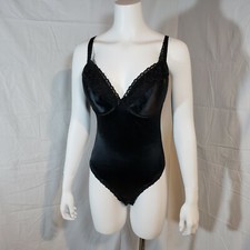 Victoria's Secret 38D Second Skin Satin Thong Panty Bodysuit Hi-Leg L XL