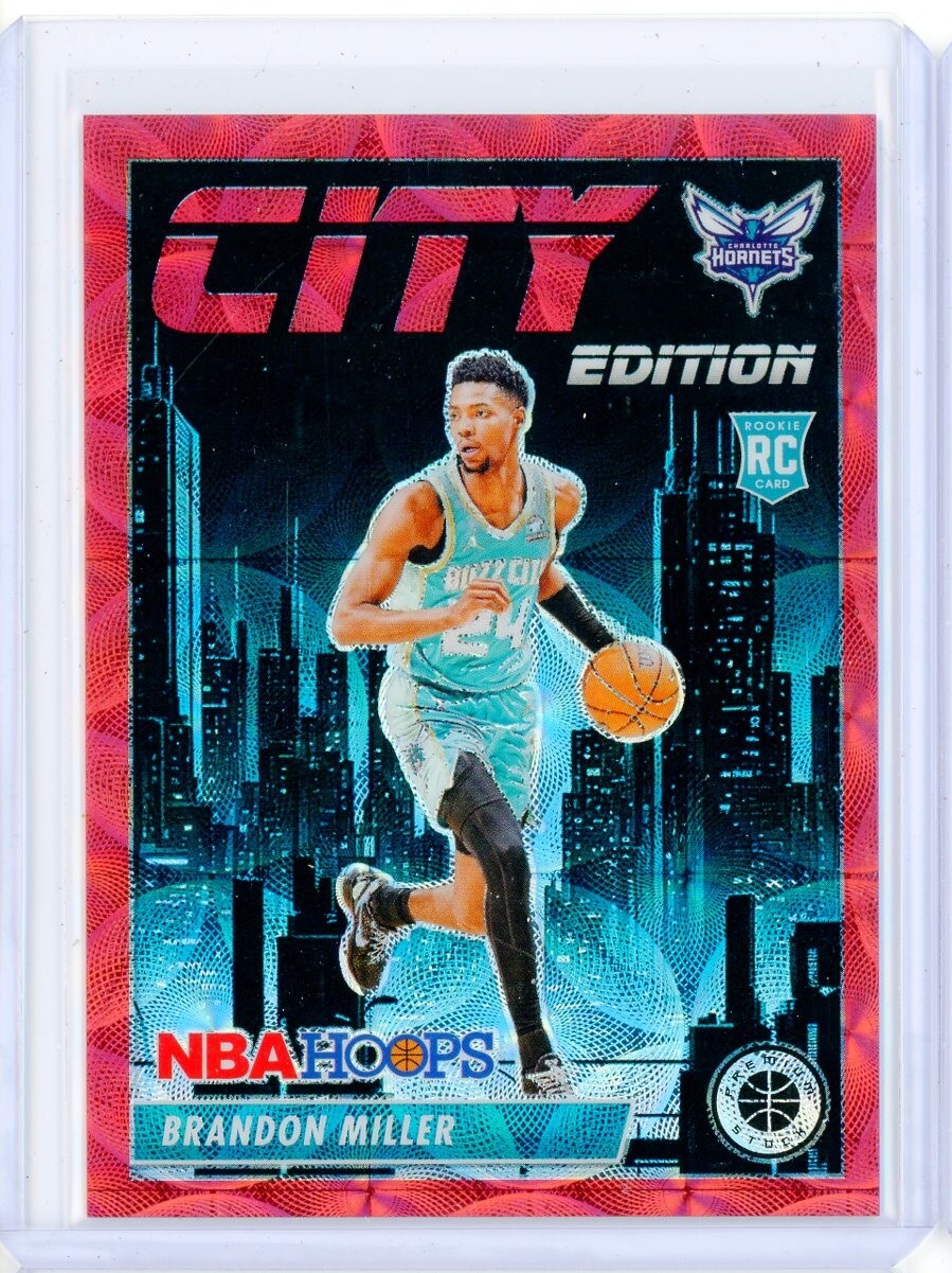 2023-24 Panini Hoops Premium Stock BRANDON MILLER RC City Edition Red Prizm /88