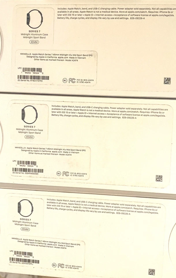 Apple Watch Series 7 GPS 45mm Midnigt  Aluminum case - Mid Sport Band MKN53LL/A - Image 4 of 4