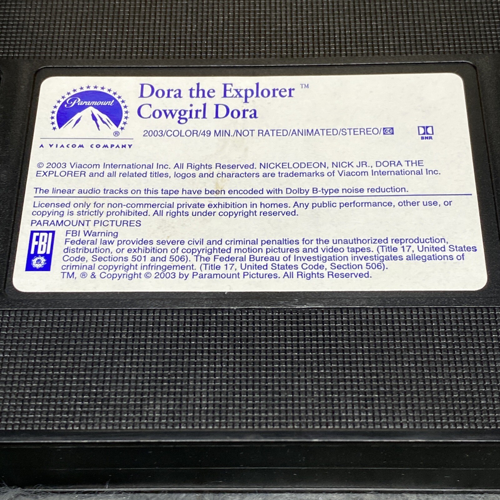 Nick Jr Dora The Explorer Cowgirl Dora VHS Video Tape 2 Wild West Adventures!