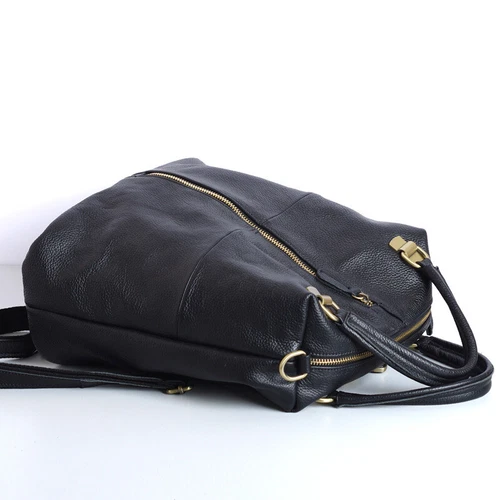 Rindsleder Neu Designer Rucksack Damen Schwarz Leder Handtaschen Reisetasche - Bild 5 von 13
