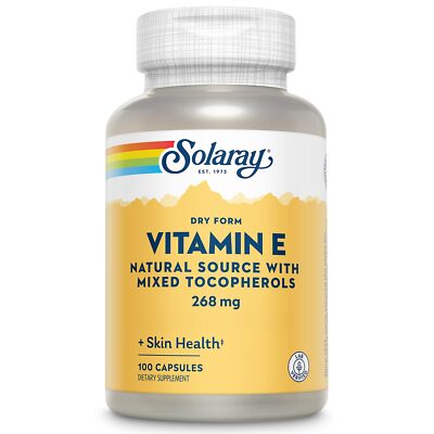 100 Count Dry Vitamin E Capsules Antioxidant Support for Digestive Ease