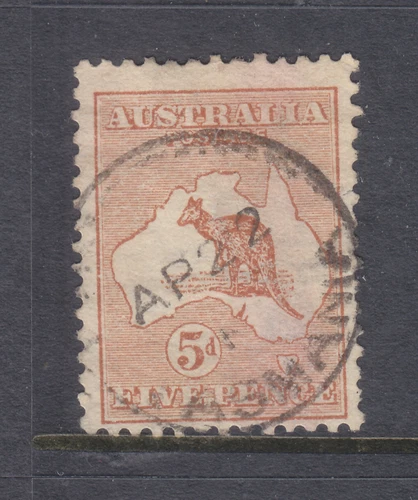 KANGAROO:  5d BROWN  1ST WMK USED 
