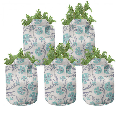orientalisch 5er Set Stofftöpfe Stofftaschen Bohemian Carnation Bloom