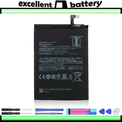 New Replacement Battery BM51 for Xiaomi Mi Max 3 100% Capacity 0 Cycle Count