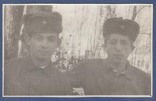 Handsome young men military guys in uniform army Soviet Vintage Photo USSR