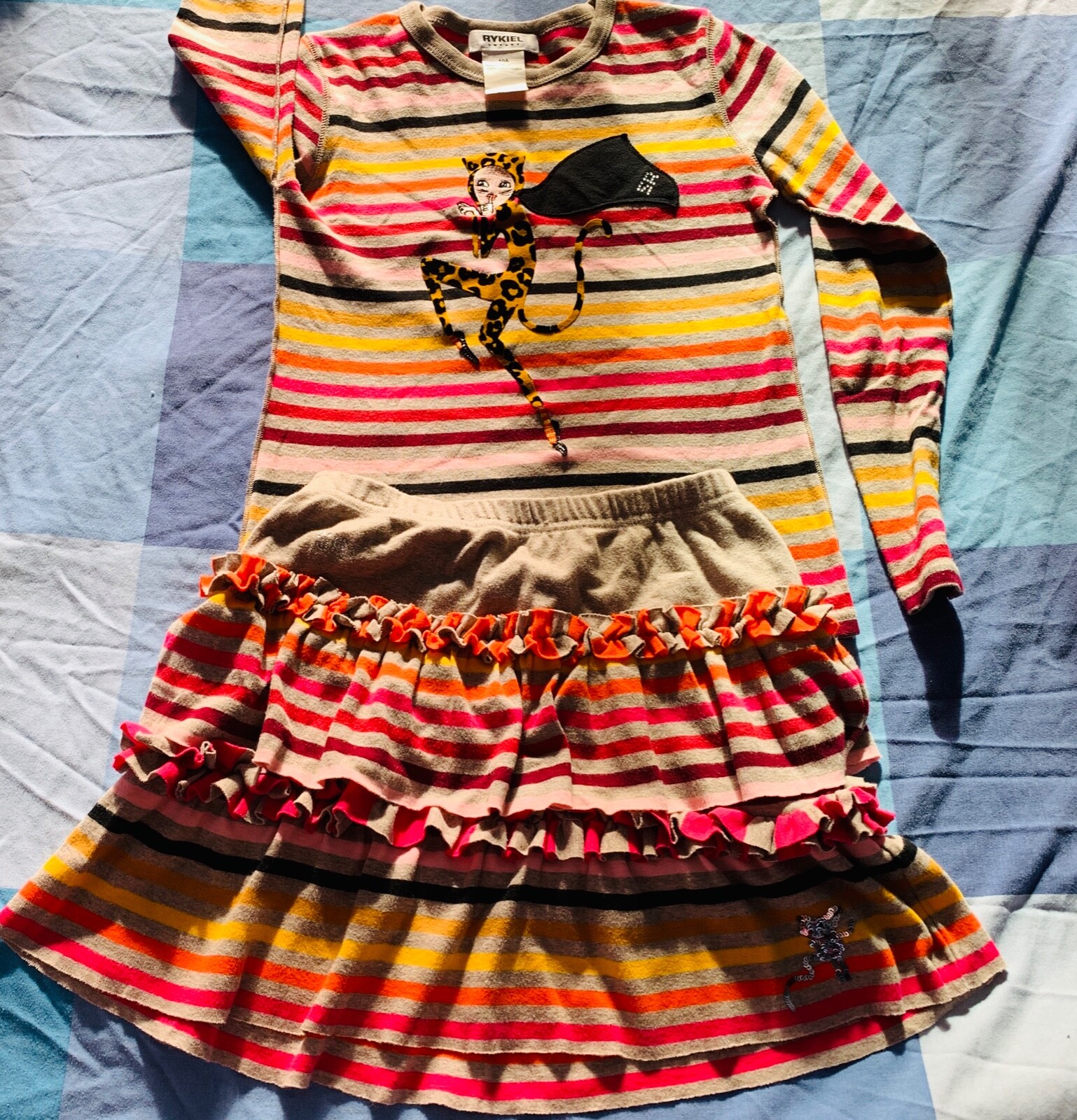 RYKIEL  ENFANT  GORGEOUS  GIRLS  SET: TOP   AND  SKIRT, RARE image 3