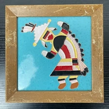 Vintage Hopi Kachina Tile Desert House Pottery Lotz McKusick Gila Pottery 1950s