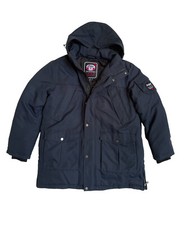 Pajar Canada 1963 Logo Mens Sz XL/TG Navy Down Filled Hooded Parka