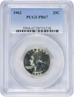 1962 Silver Proof Washington Quarter PCGS PR67