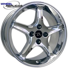 17 Chrome 95 Cobra R Replica Wheels 4 17x8 19mm 4x108 Fit Mustang 79-93 Fox