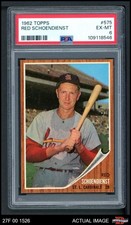 1962 Topps #575 Red Schoendienst Cardinals SHORT-PRINT HOF PSA 6 - EX/MT