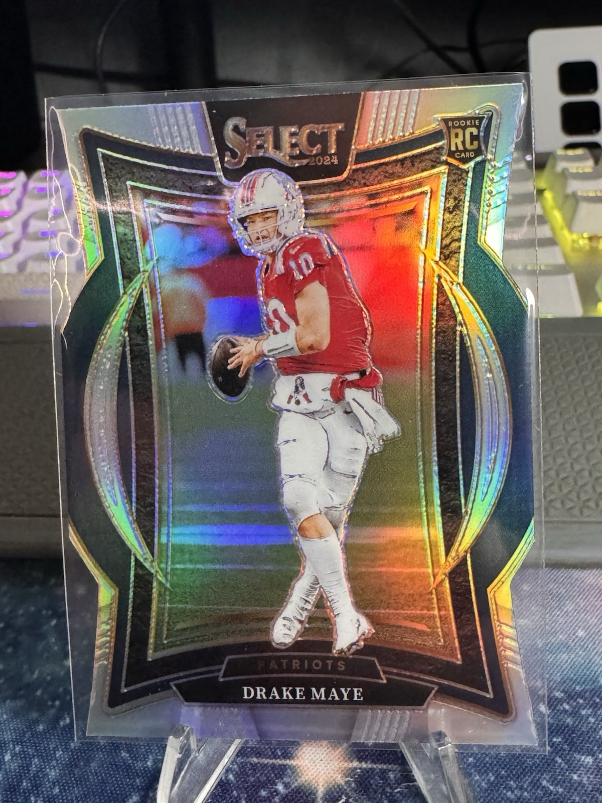 2024 Panini Select Drake Maye #27 Silver Prizm Die-Cut (RC) + Turbocharged Base