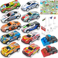 TOYABI 21 Pezzi Macchinine per Bambini Set, 10 Mini Macchine Giocattolo con Lanc