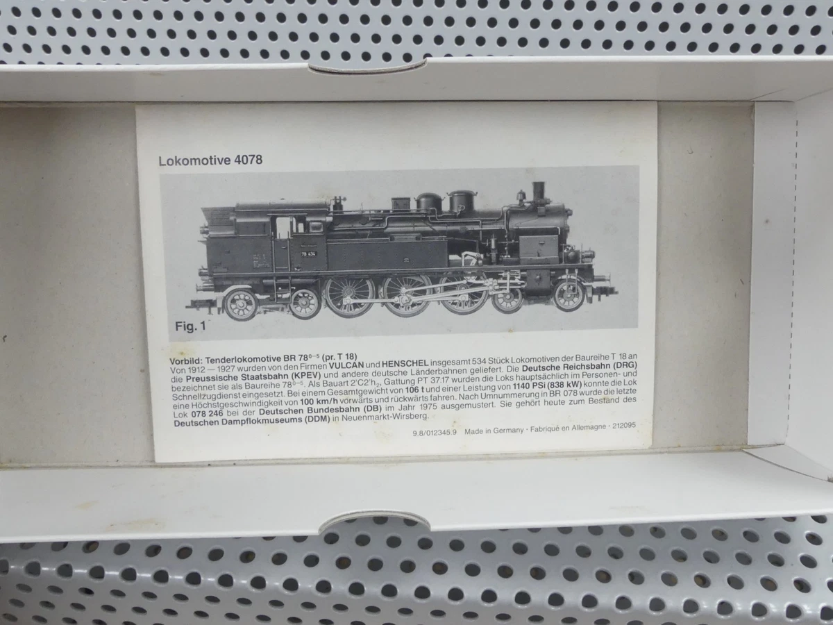 Fleischmann 4078 Br 78 434 Lok Dampflok H0 DC Gleischstrom