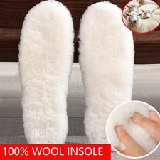 Genuine Sheepskin Wool Insoles Winter Thermal Fleece for Shoes Snow Boots