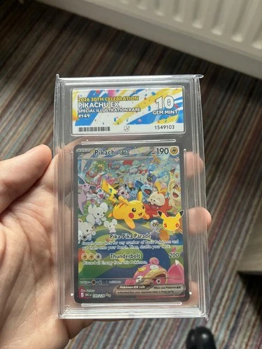 ACE 10 Pikachu ex 149/128 30th Celebration SIR Holo Cert 1549103 PEERFECT SUB