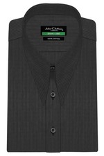 Men's Retro Dress Shirt Black Stripes 1930s Goodfellas Spear Point Dagger Collar