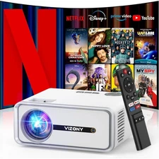 Netflix Licensed/Dolby Audio Smart Projector with WiFi and Bluetooth, 1080P