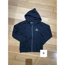 Black Zip-up Stüssy Hoodie Embroidered - S