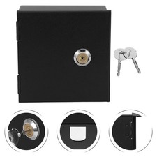 Lockable Electrical Outlet Cover Heavy Duty Metal Box for Home Use Black