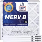 Filter King 20x20x4 Air Filter 4-PACK MERV 8 Actual Size 19.5 x 19.5 x 3.75"