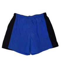 VTG 1970s Jantzen Blue Colorblock Swim Trunk Shorts Mens Pockets Drawstring Sz M